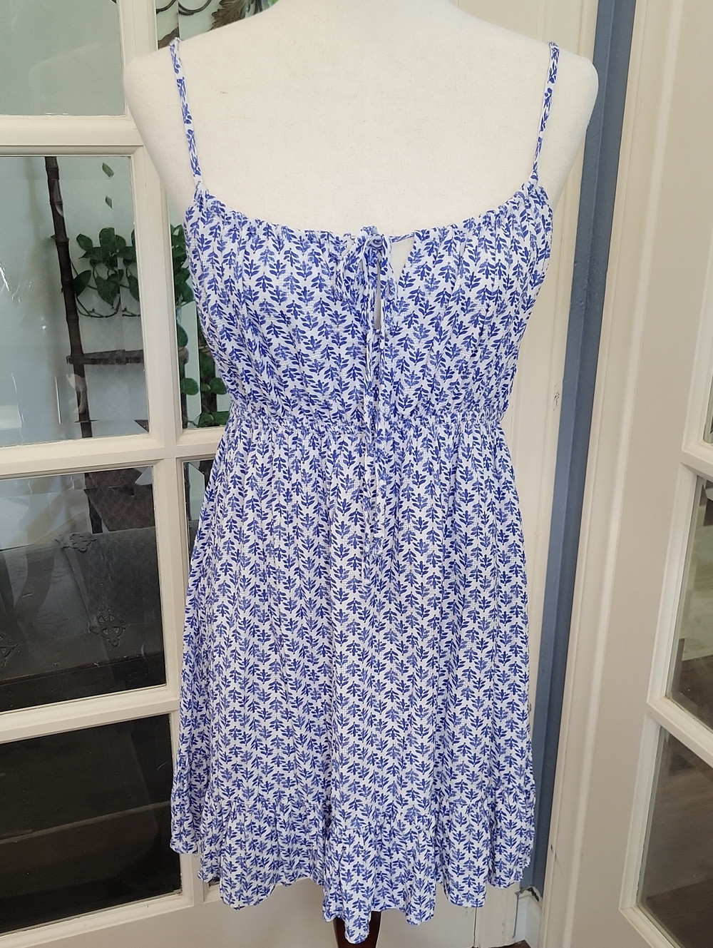 LULUS Blue and White Mini Sundress | Size: M